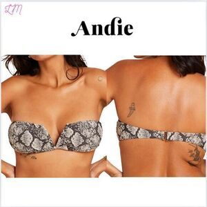 Andie Swim Scala Bandeau Bikini Top‎ Size Small Python Snake